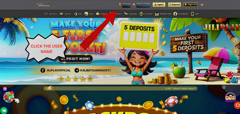Step 1: Go to the official JILIBET betting website and log in to your betting account.